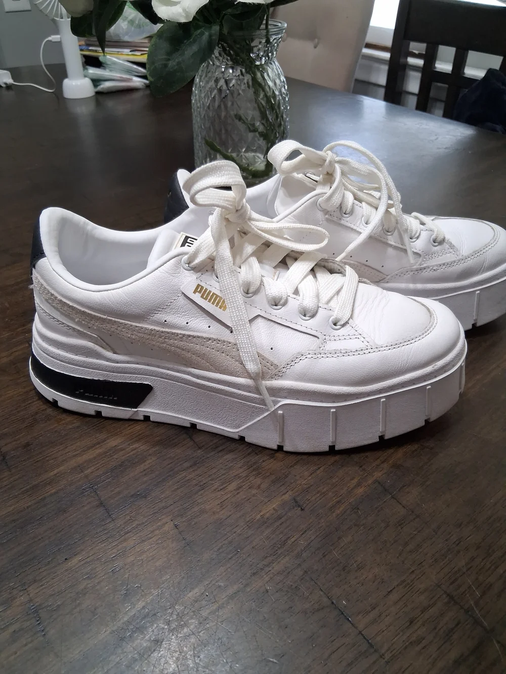 PUMA White Platform Sneakers